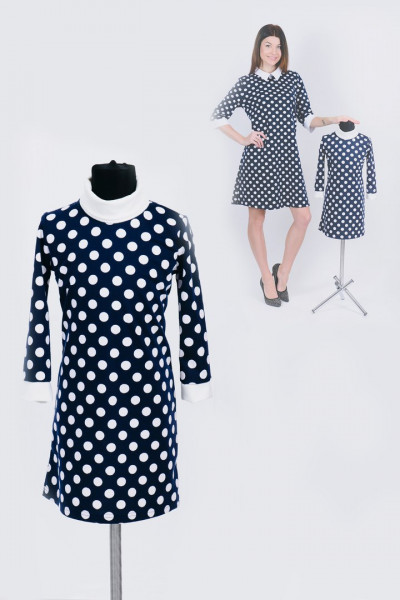 Купить Детское платье Family look ДП 671 (горох на темно-синем) на Неженке