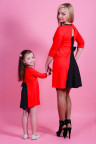 Платье П 540/1 (красный+горох)