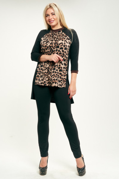 Купить Туника Т 124 (черный+леопард) на Неженке